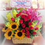 Giỏ hoa hướng dương đẹp BNG578